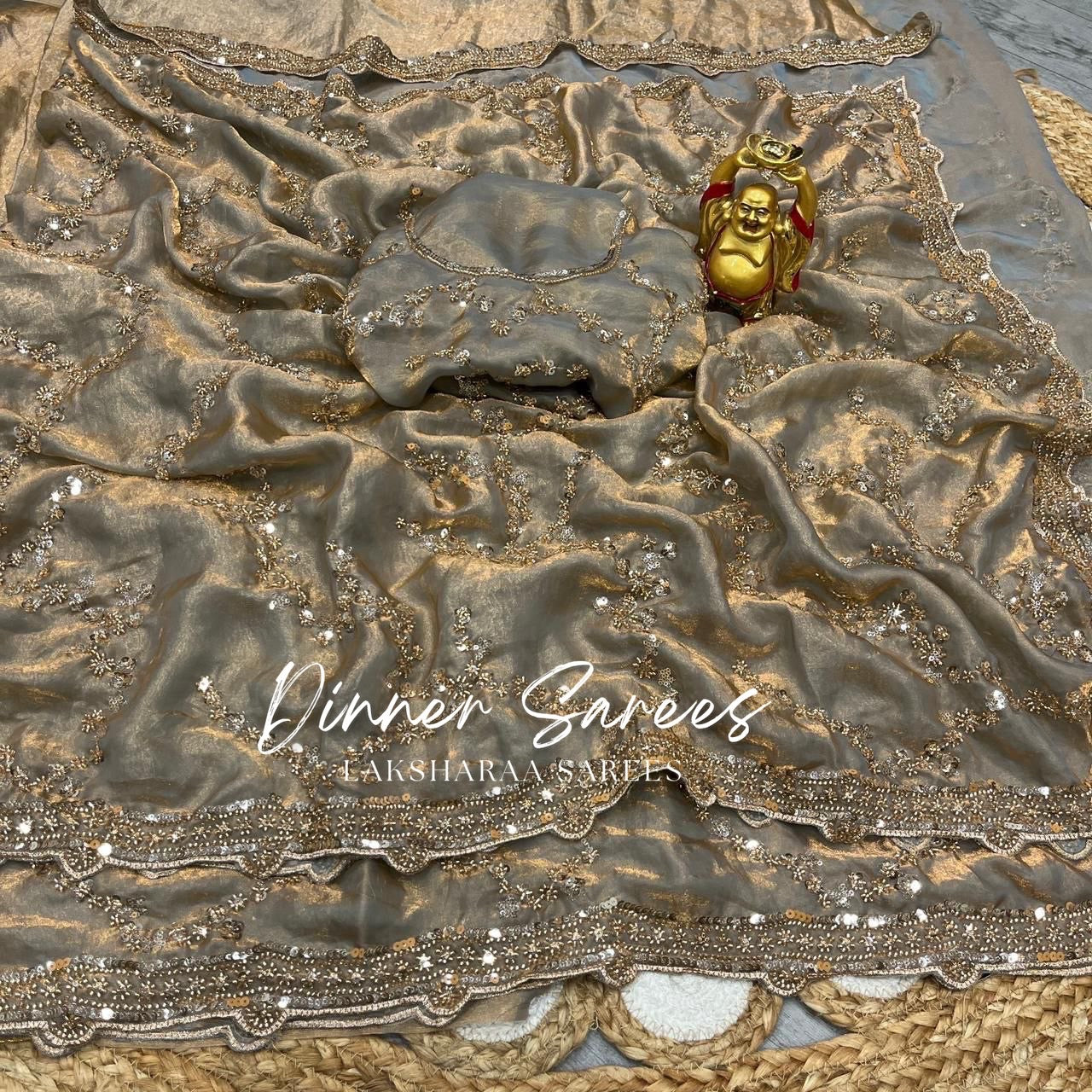 NADHIYA — Grand Shimmer Sequin Dinner Saree