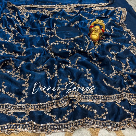 NADHIYA — Grand Shimmer Sequin Dinner Saree