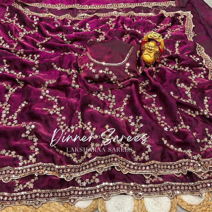 NADHIYA — Grand Shimmer Sequin Dinner Saree