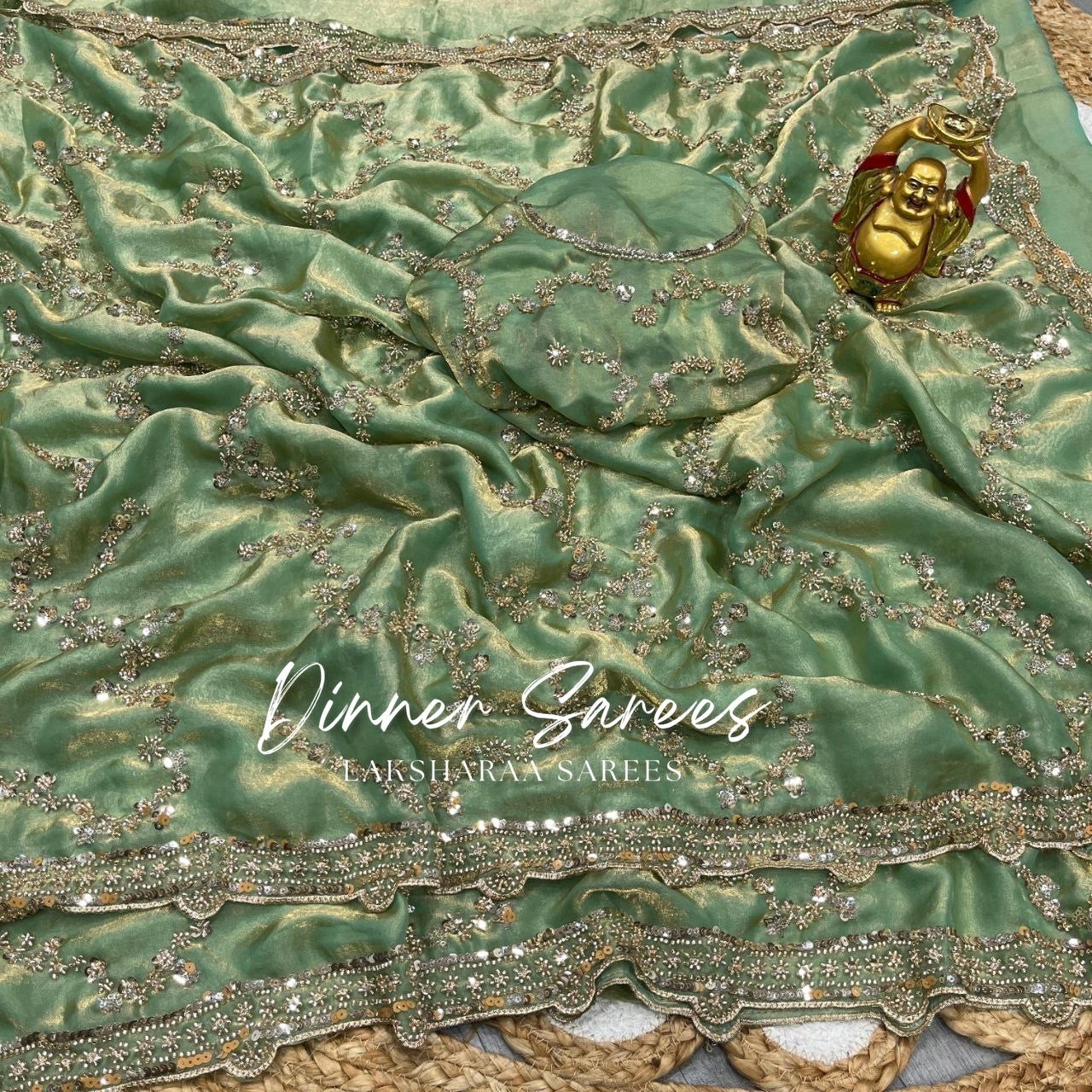 NADHIYA — Grand Shimmer Sequin Dinner Saree