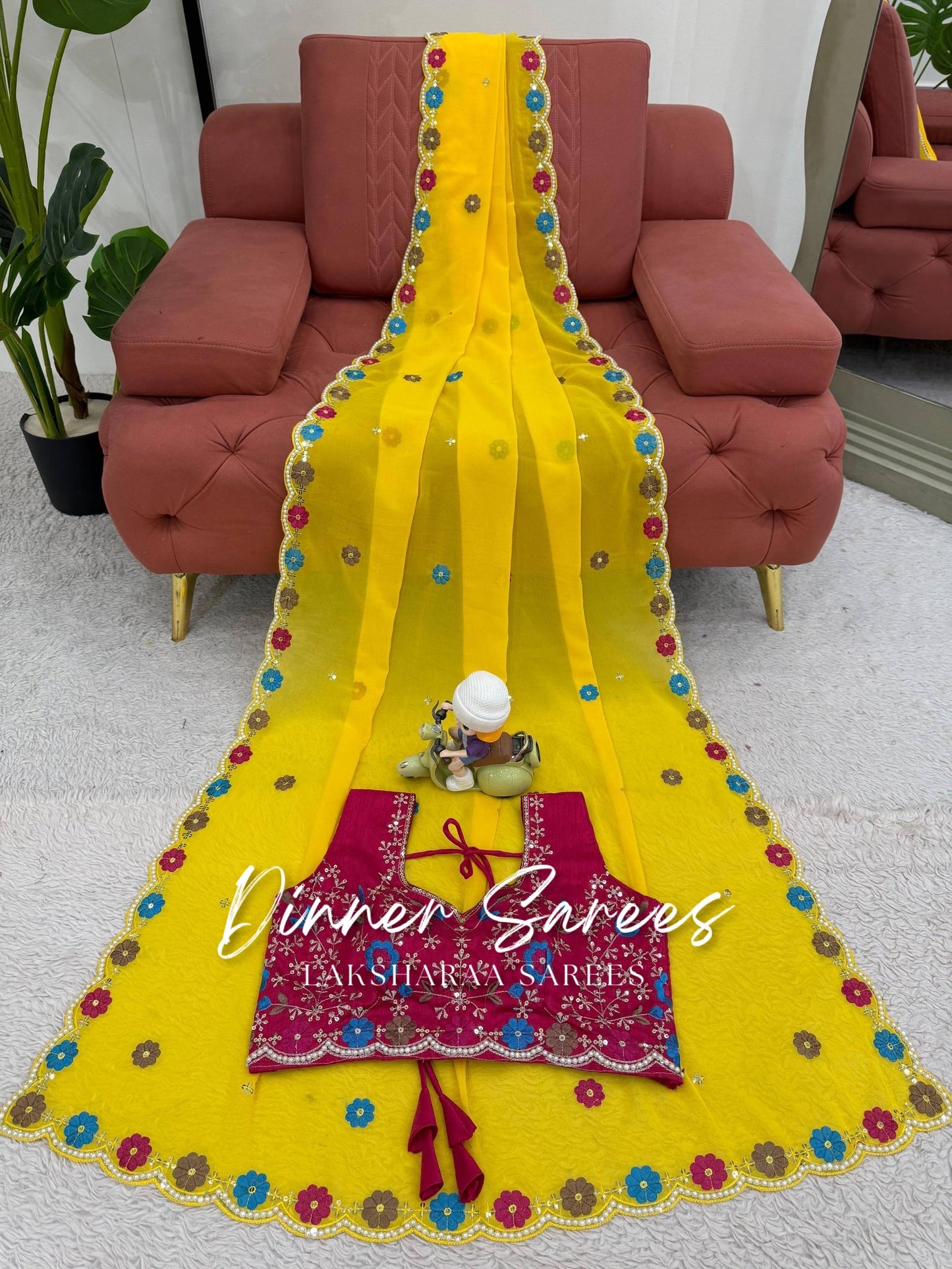 ARISHA — Haldi Special Georgette Partywear Saree
