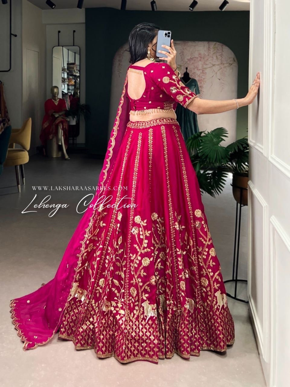AMAYA — Premium Pink Silky Lehenga - Laksharaa Sarees