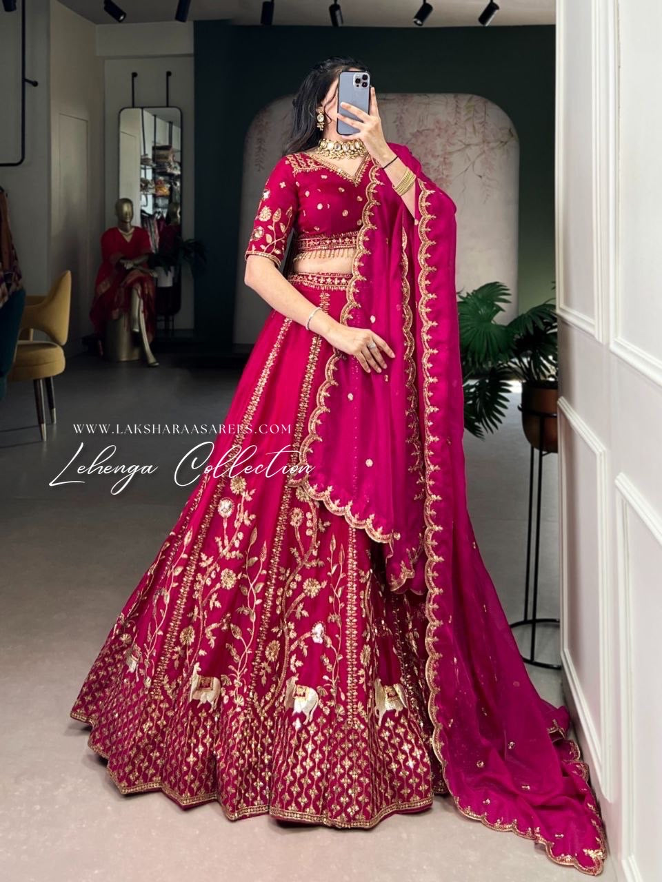 AMAYA — Premium Pink Silky Lehenga - Laksharaa Sarees