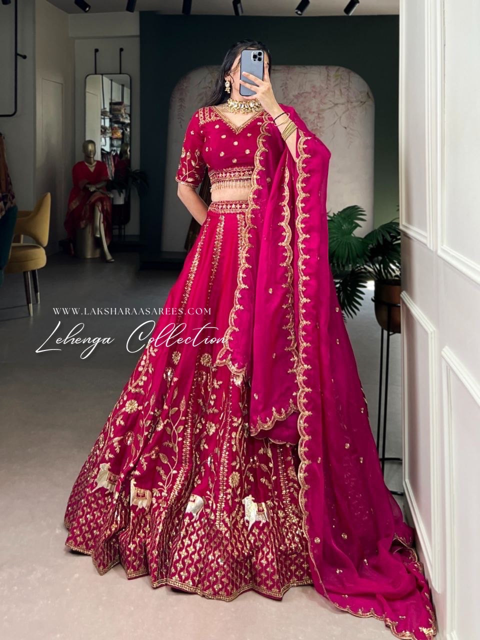 AMAYA — Premium Pink Silky Lehenga - Laksharaa Sarees