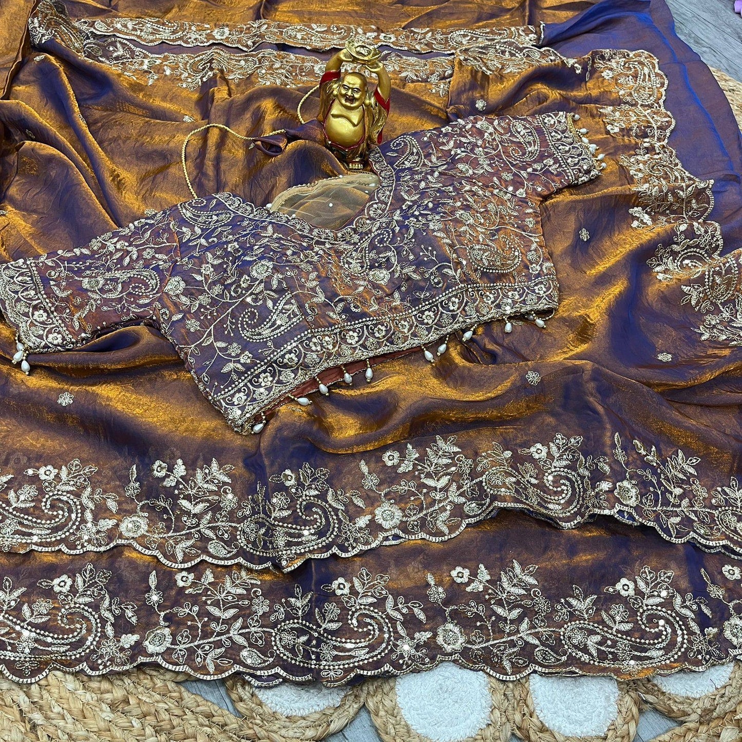 SACHII - Grand Shimmer Silk Saree x Readymade Blouse