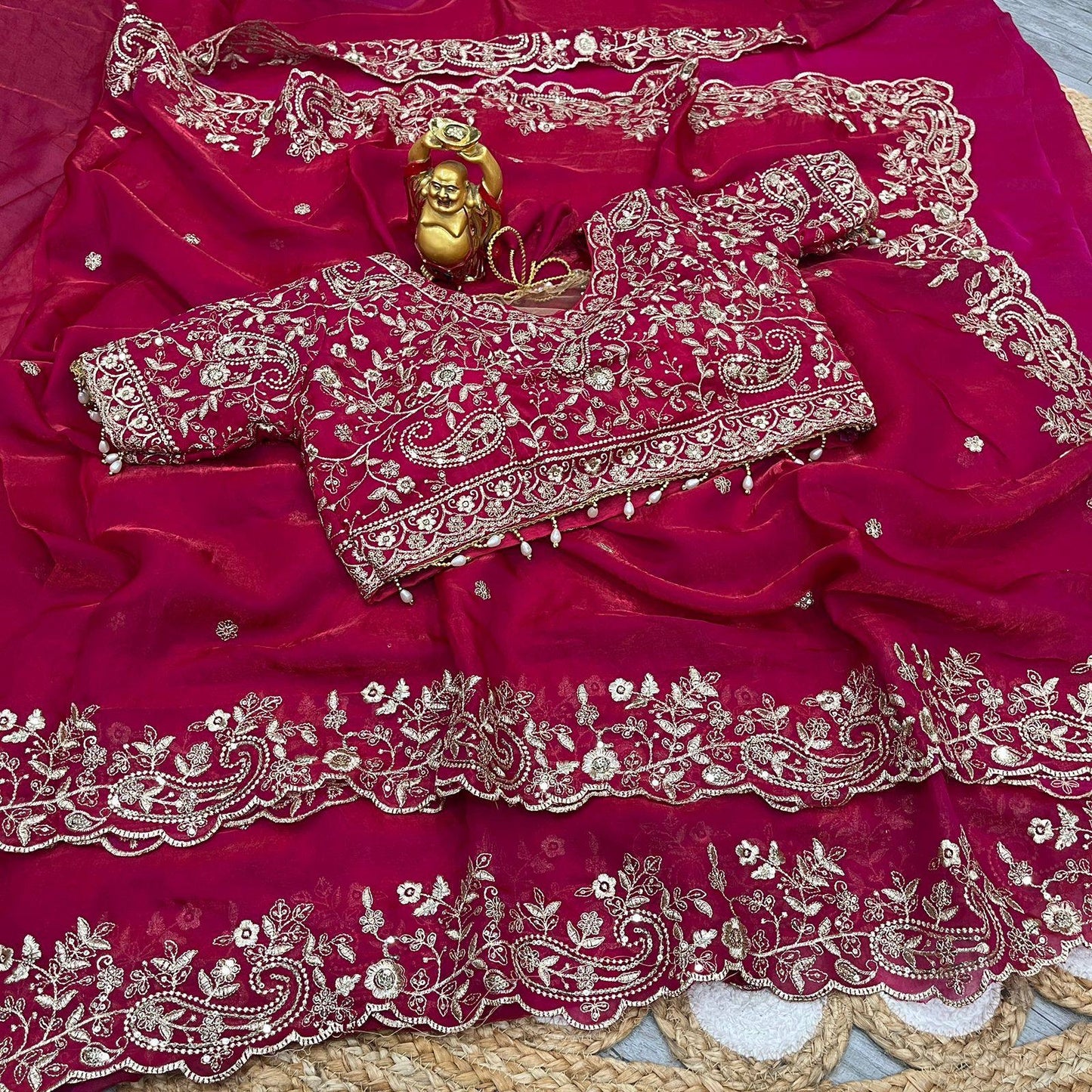 SACHII - Grand Shimmer Silk Saree x Readymade Blouse