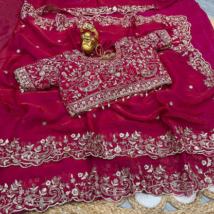 SACHII - Grand Shimmer Silk Saree x Readymade Blouse