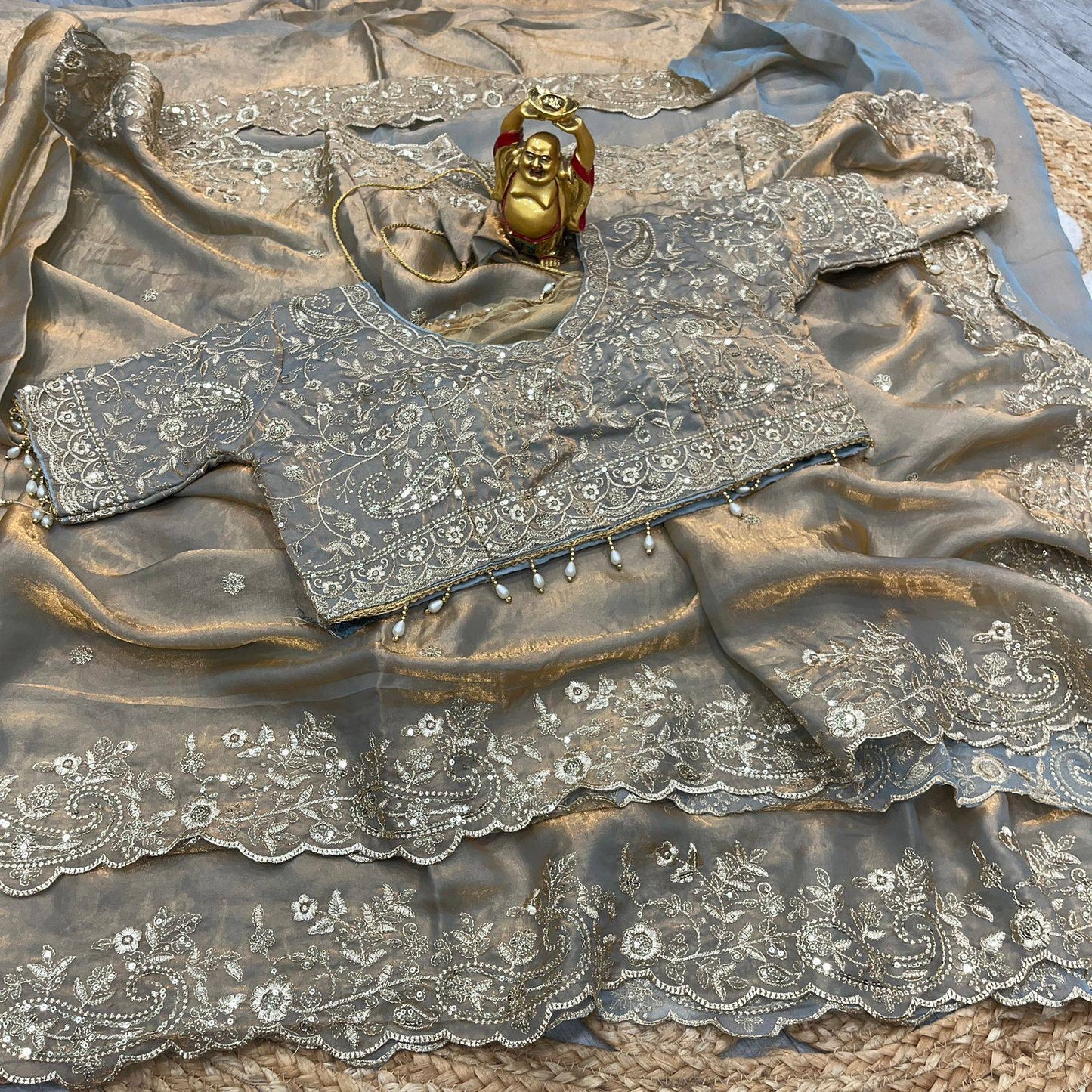 SACHII - Grand Shimmer Silk Saree x Readymade Blouse