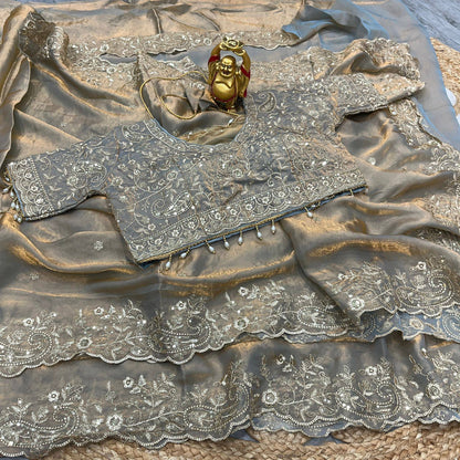SACHII - Grand Shimmer Silk Saree x Readymade Blouse