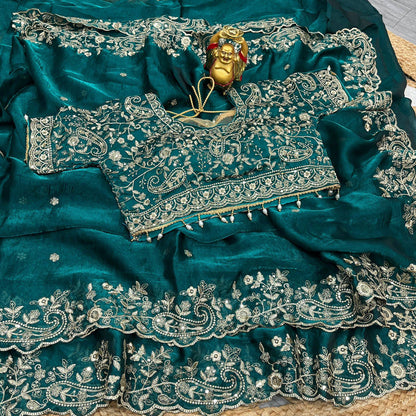 SACHII - Grand Shimmer Silk Saree x Readymade Blouse