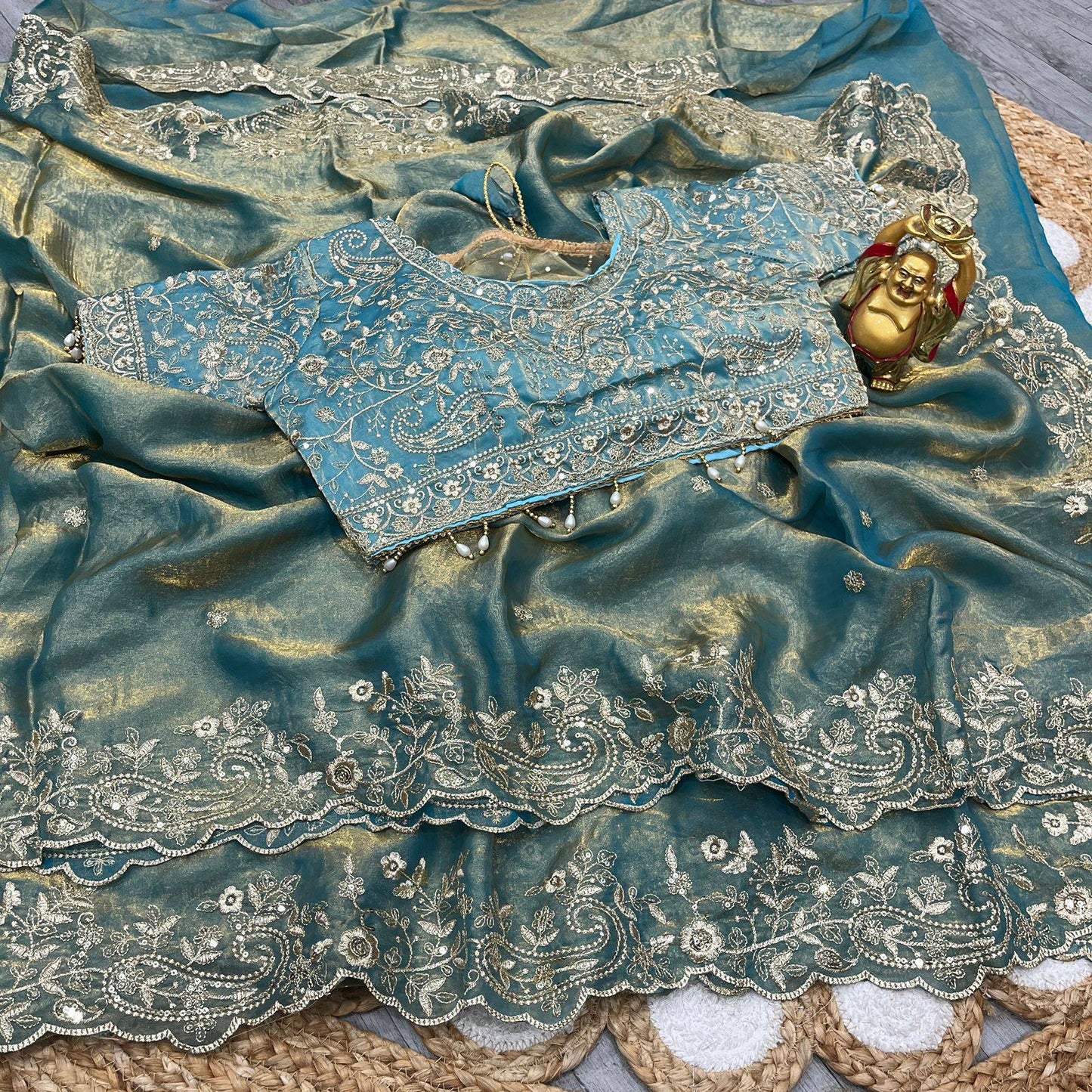 SACHII - Grand Shimmer Silk Saree x Readymade Blouse