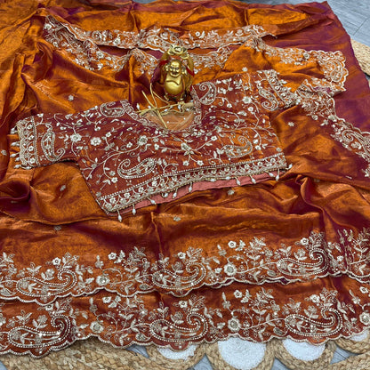 SACHII - Grand Shimmer Silk Saree x Readymade Blouse