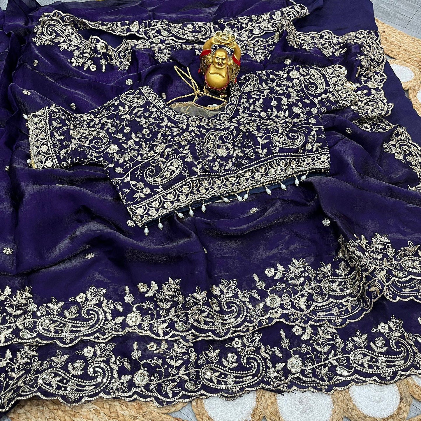 SACHII - Grand Shimmer Silk Saree x Readymade Blouse