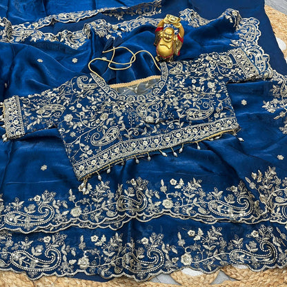 SACHII - Grand Shimmer Silk Saree x Readymade Blouse