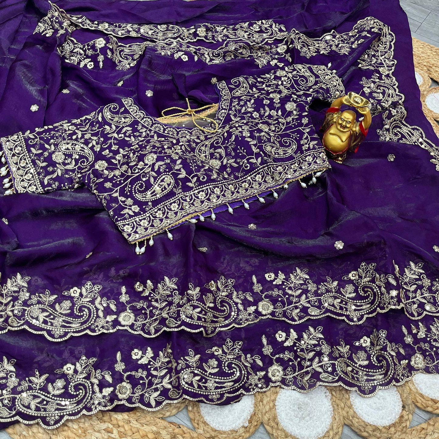 SACHII - Grand Shimmer Silk Saree x Readymade Blouse