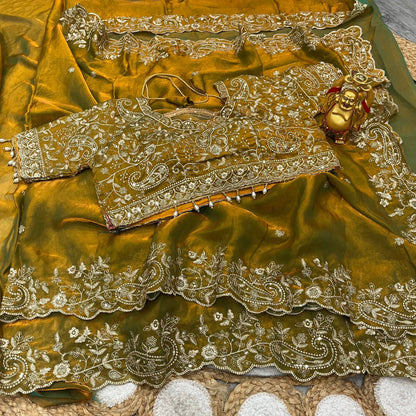 SACHII - Grand Shimmer Silk Saree x Readymade Blouse
