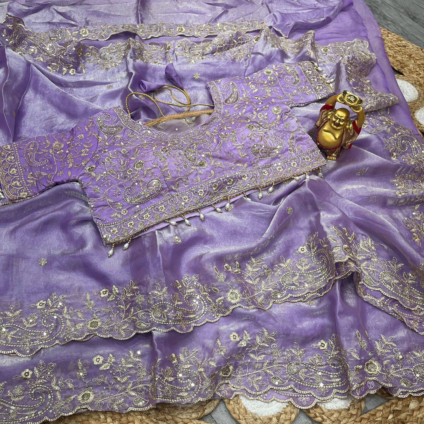 SACHII - Grand Shimmer Silk Saree x Readymade Blouse