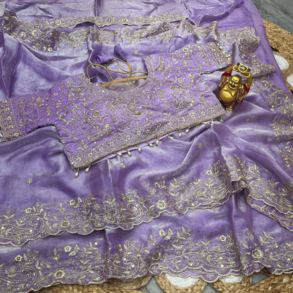 SACHII - Grand Shimmer Silk Saree x Readymade Blouse