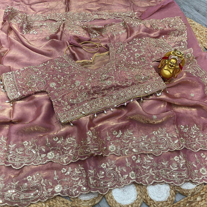 SACHII - Grand Shimmer Silk Saree x Readymade Blouse
