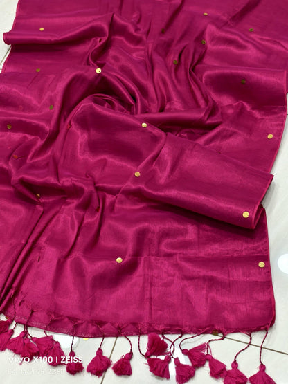 Laksharaa Sarees Tissue Raaga Saree with Pretty Tassels, featuring intricate fabric and elegant tassel details in soft hues.