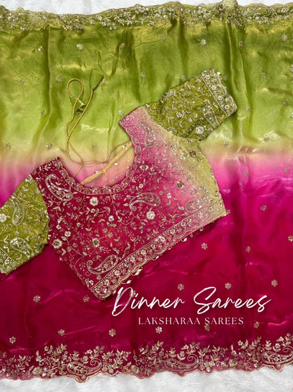 VARSHI — Grand Ombre Dinner Saree x Stitched Blouse - Laksharaa Sarees