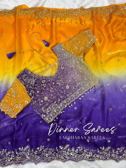 VARSHI — Grand Ombre Dinner Saree x Stitched Blouse - Laksharaa Sarees