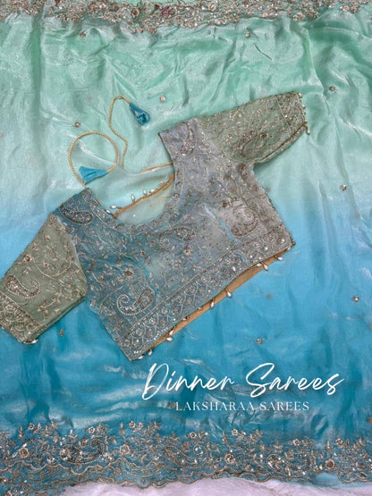 VARSHI — Grand Ombre Dinner Saree x Stitched Blouse - Laksharaa Sarees