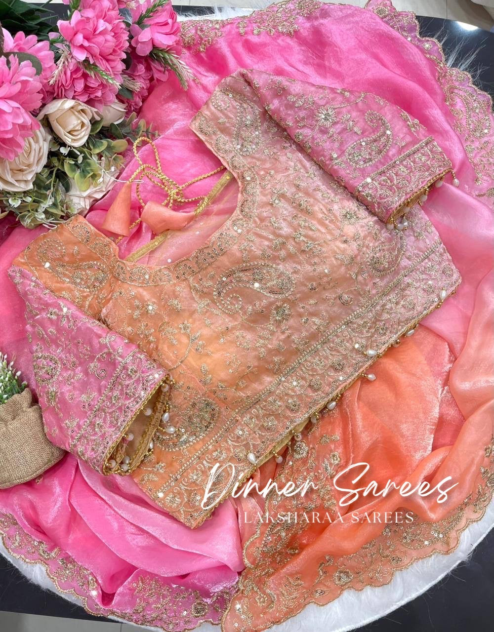 VARSHI — Grand Ombre Dinner Saree x Stitched Blouse - Laksharaa Sarees