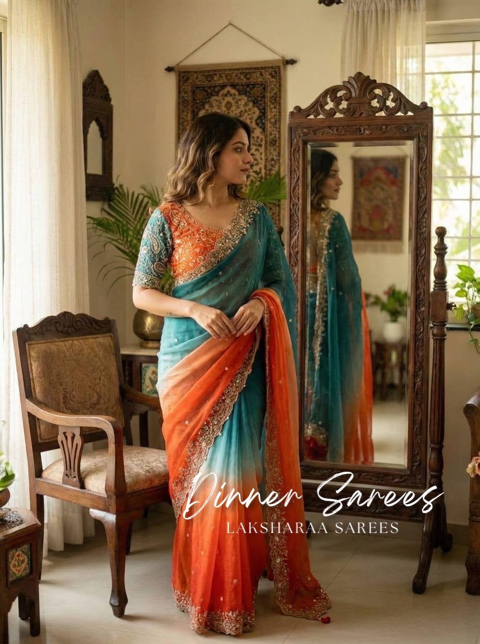 VARSHI — Grand Ombre Dinner Saree x Stitched Blouse - Laksharaa Sarees