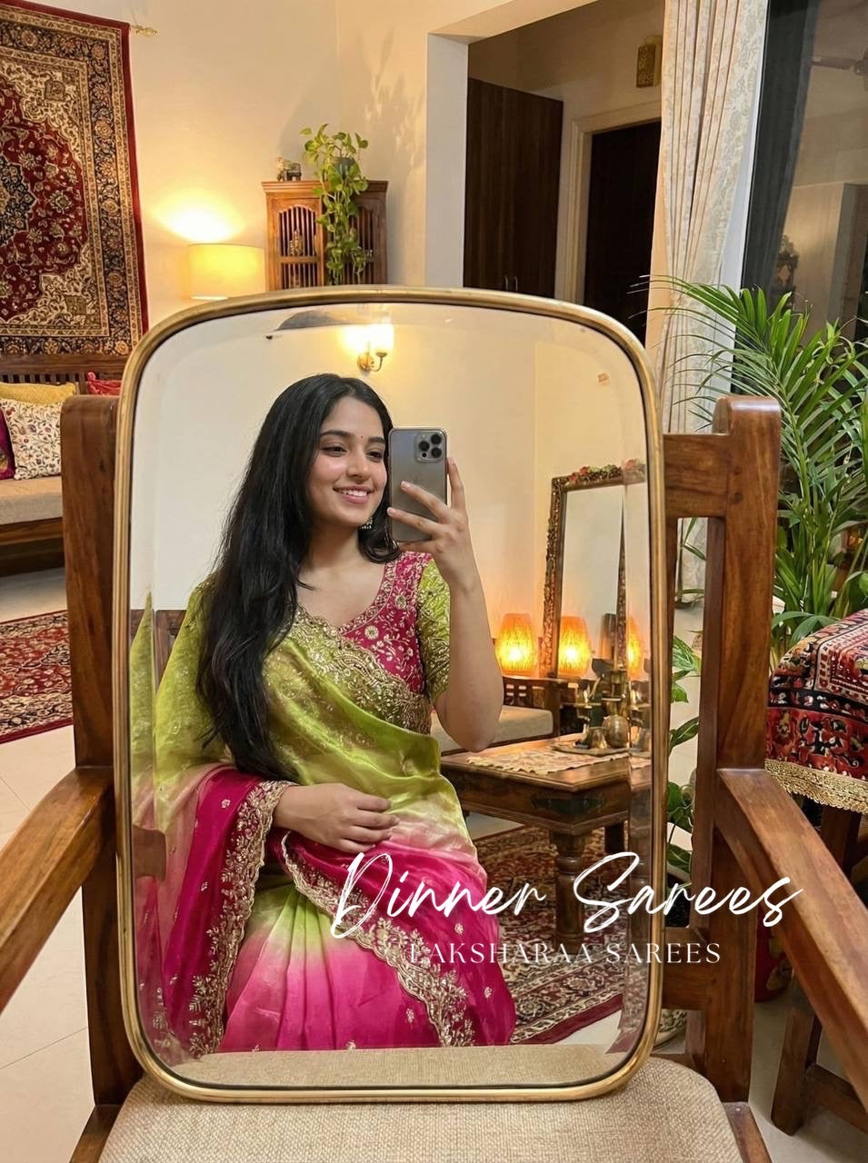 VARSHI — Grand Ombre Dinner Saree x Stitched Blouse - Laksharaa Sarees