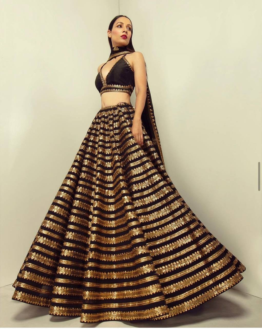 Nishaa Black X Gold Lehenga