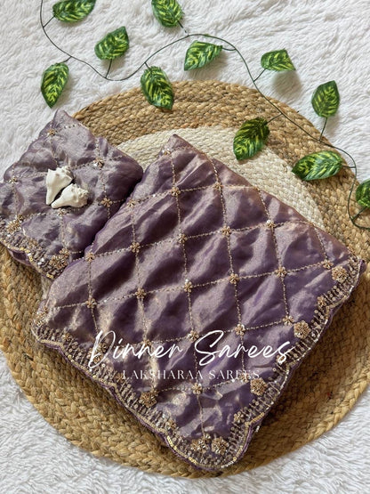 AMBER — Designer Luxe Shimmer Silk Saree