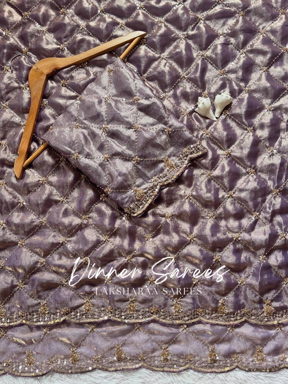 AMBER — Designer Luxe Shimmer Silk Saree