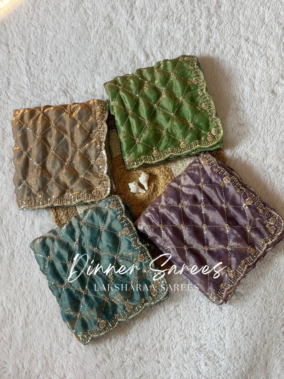 AMBER — Designer Luxe Shimmer Silk Saree