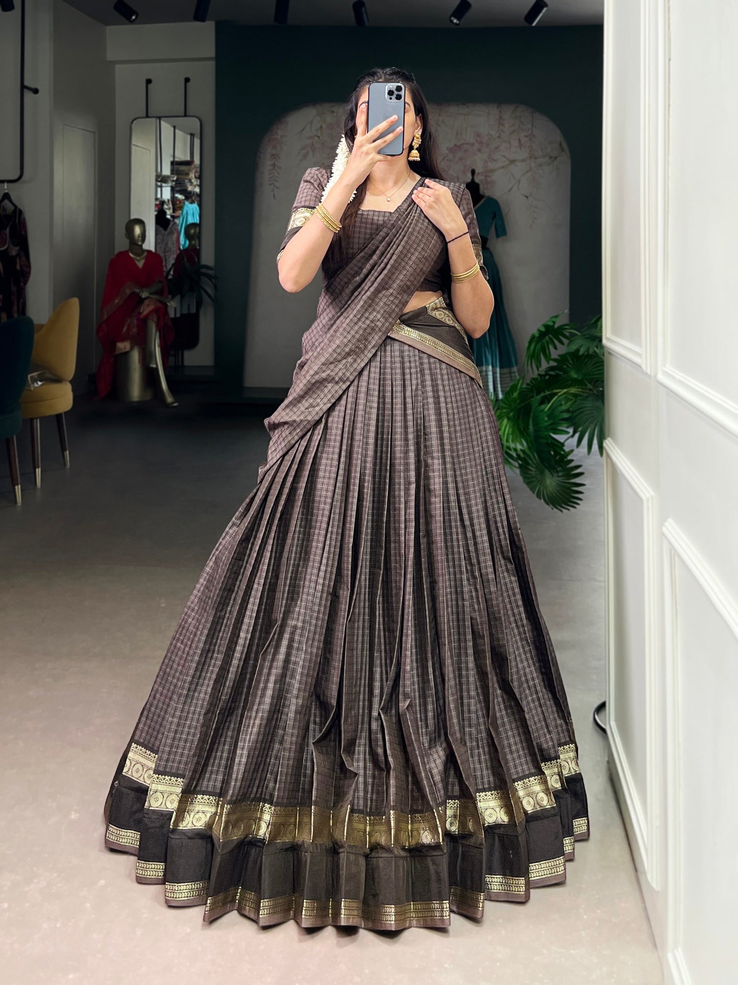 RENUKAA — Chettinad Cotton Half Saree Lehenga