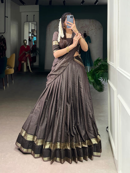 RENUKAA — Chettinad Cotton Half Saree Lehenga