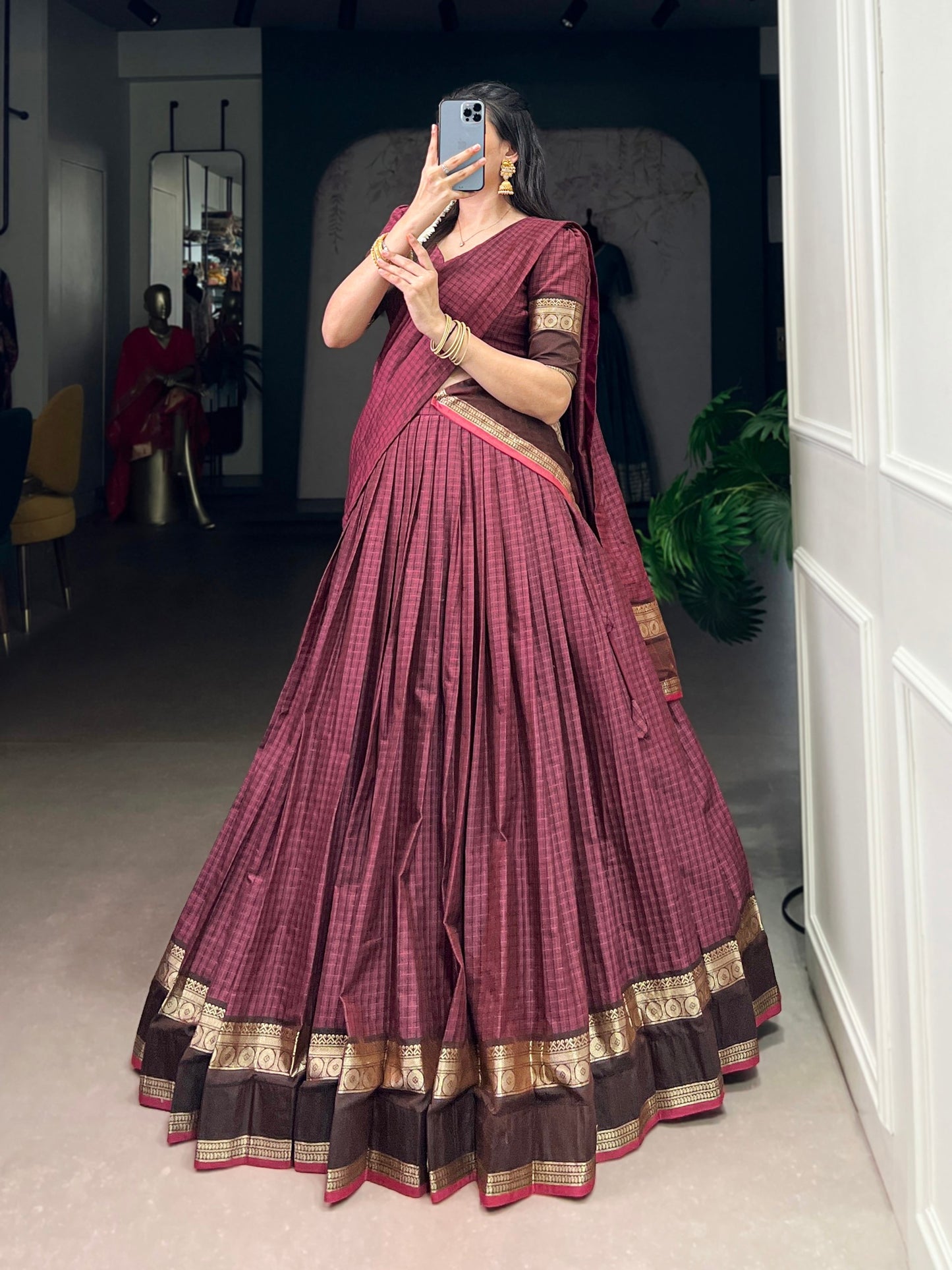 RENUKAA — Chettinad Cotton Half Saree Lehenga
