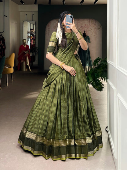 RENUKAA — Chettinad Cotton Half Saree Lehenga