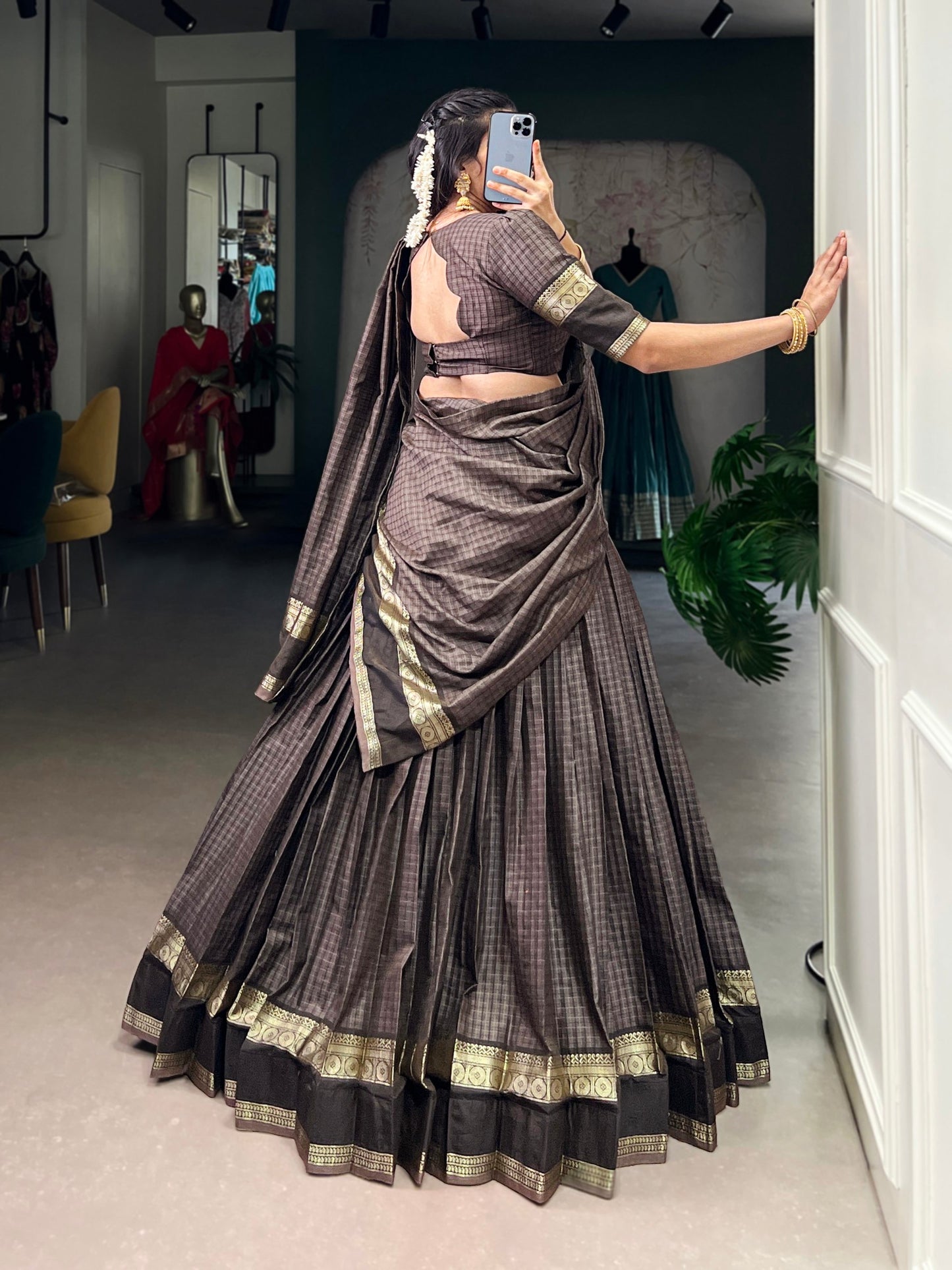 RENUKAA — Chettinad Cotton Half Saree Lehenga