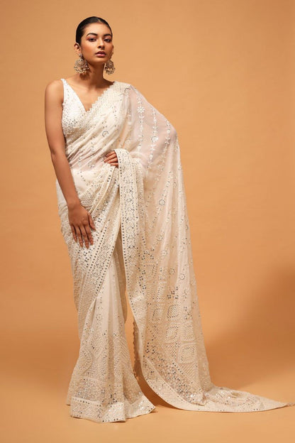 HAMISHA - Chikankari Designer Georgette Saree