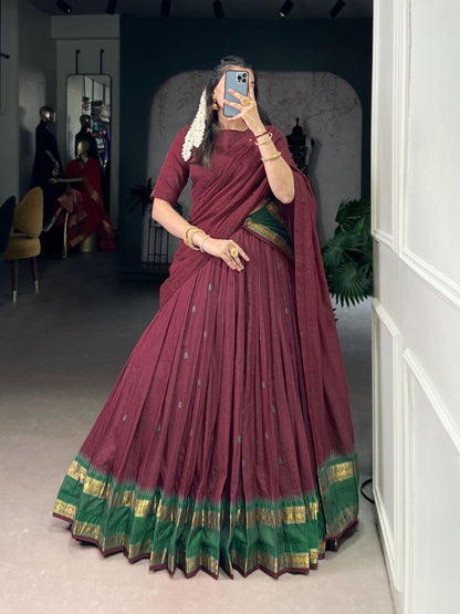 HARINI — Chanderi Silk Half Saree Lehenga
