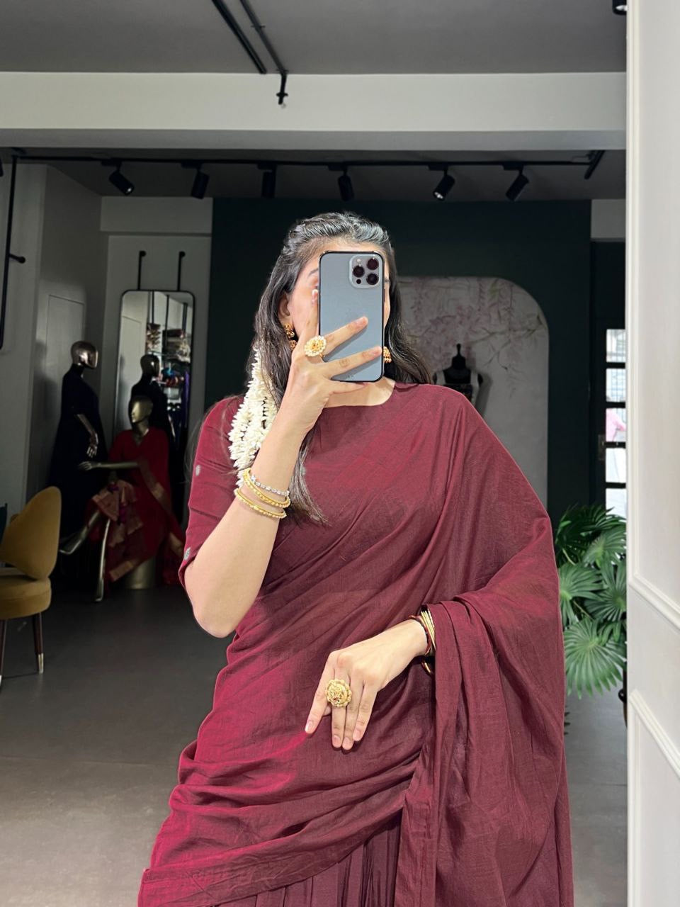 HARINI — Chanderi Silk Half Saree Lehenga