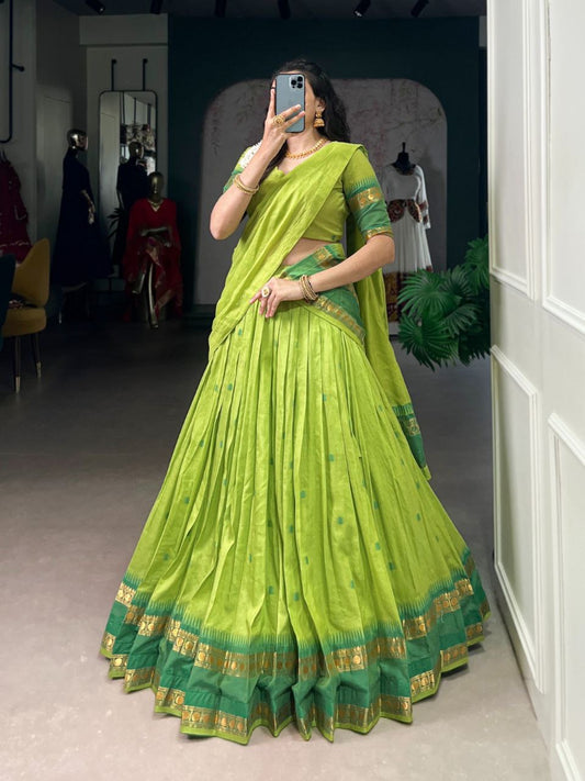 HARINI — Chanderi Silk Half Saree Lehenga