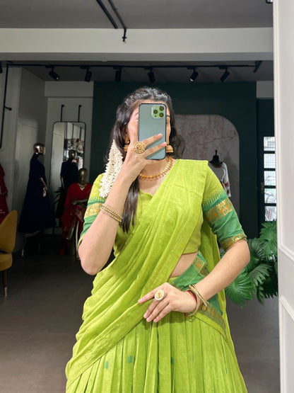 HARINI — Chanderi Silk Half Saree Lehenga