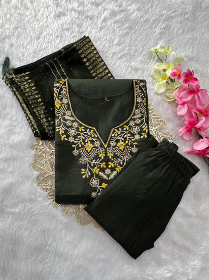 Dark Green Comfy Kurti Set