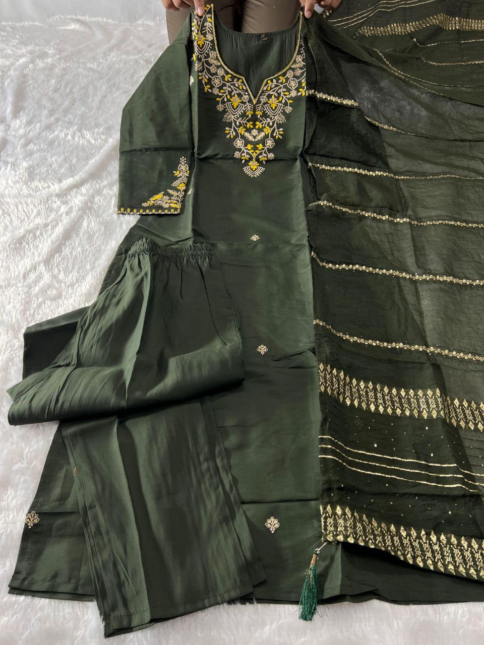 Dark Green Comfy Kurti Set