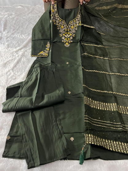 Dark Green Comfy Kurti Set