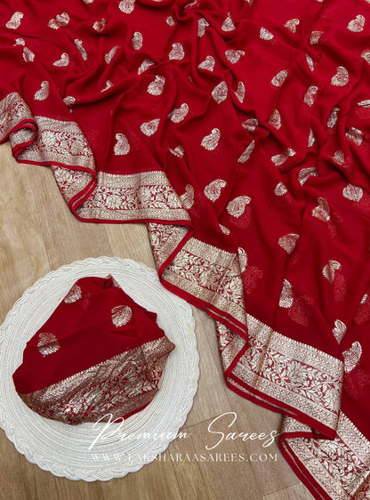 Viscose Georgette Saree x Gold Zari