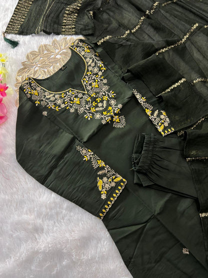 Dark Green Comfy Kurti Set