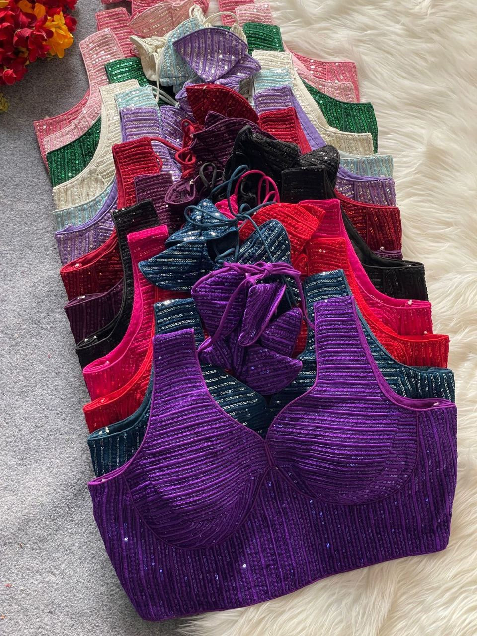 Ruby partywear readymade blouse from Laksharaa Sarees, featuring intricate embroidery and stylish design.